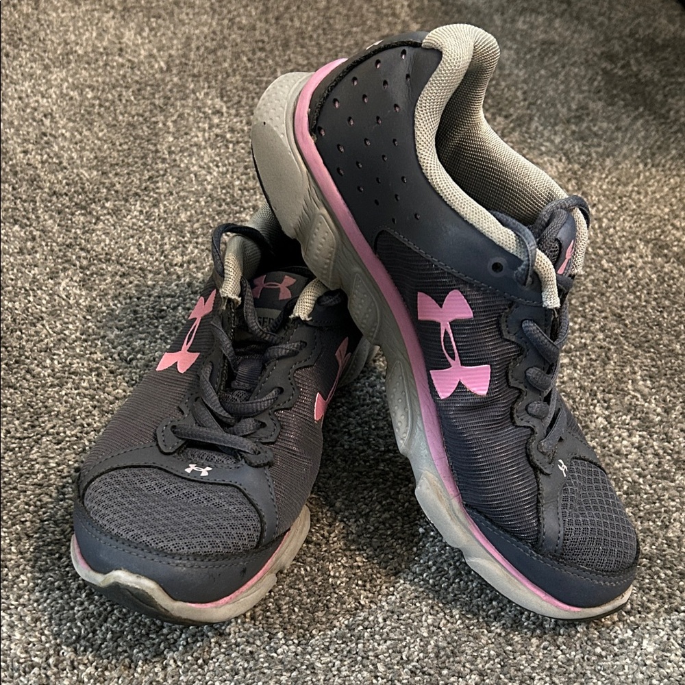 Under Armour Women's Dark Blue and Pink Athletic Shoes